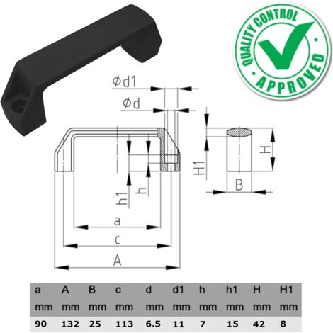 2 Maniglie Porta In Plastica Nera | 130 Mm | Per Armadi E Macchinari Industriali | Cyclingcolors - Foto 3