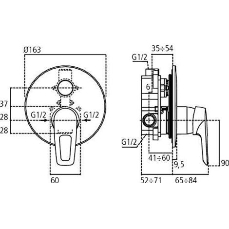 Ideal Standard A6665AA Ceramix Blue Miscelatore monocomando incasso doccia, parti esterne, cromato
