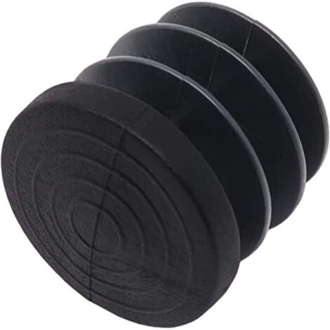 Adsamm® / 16 x puntali alettati a incastro/neri/Ø 21-23 mm/tondi/piedini in polietilene per gambe di mobili in tubolare/puntali protettivi per arredi Adsamm® Quality