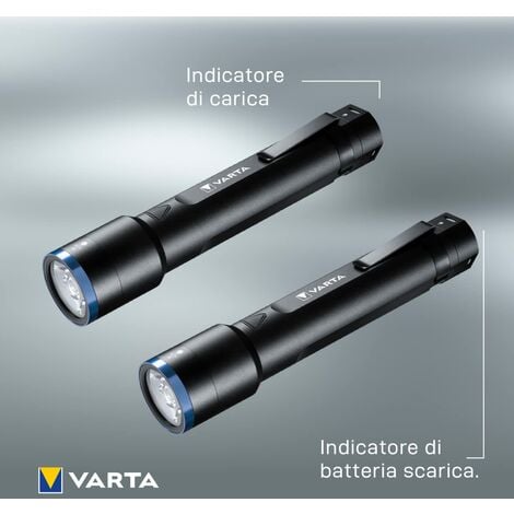 VARTA Night Cutter F30R - torcia ricaricabile di qualità e power bank  (2600mAh) in uno, include cavo