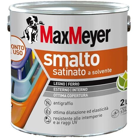 MAXMEYER Smalto a solvente per ferro e legno satinato MARRONE