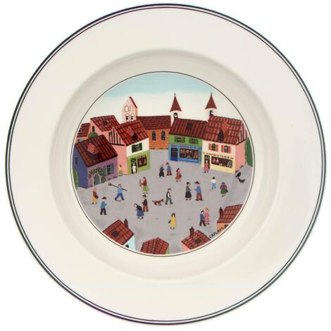 Villeroy & Boch Design Naif Piatto Fondo Villaggio, Porcellana, Bianco, 21 cm (1/3)