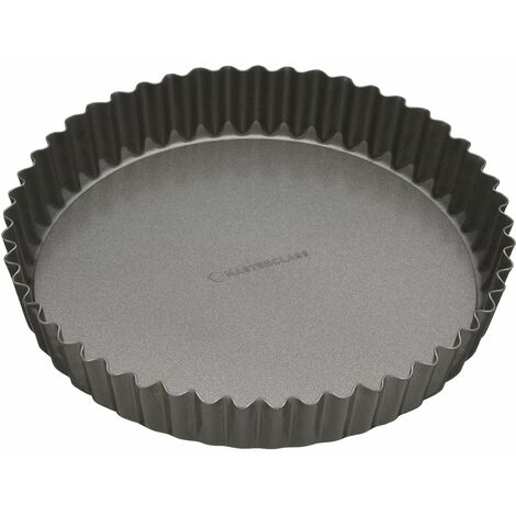 MasterClass Tortiera / Teglia per Quiche Scanalata Antiaderente con Base Removibile Rotonda, 30 cm (12) (1/5)