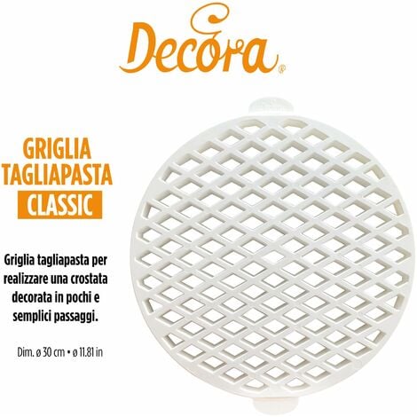 Decora Griglia Tagliapasta per Crostata Classica, Bianco, Dim. ø 30 cm