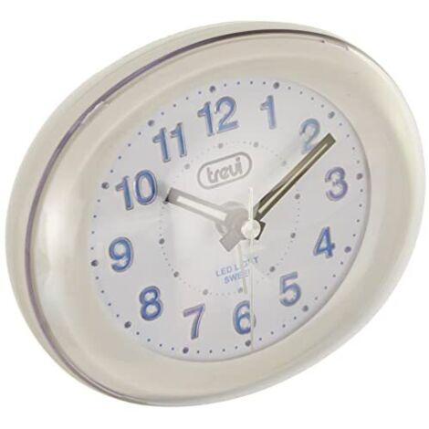 Trevi SL 3052 Orologio al Quarzo con Sveglia con Ampio Quadrante, Suoneria Elettronica, Movimento Silenzioso Sweep, Retroilluminazione e Tasto Snooze, Bianco, 10x8.4x5.4 cm (1/4)