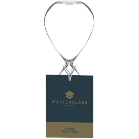 MasterClass Timer / Clessidra con Sabbia Nera, Timer da 3 Minuti, 6,5 cm x  16 cm (