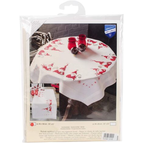 VERVACO Kit Punto Croce Prestampato Centrotavola GNOMI DI NATALE Biancheria Da Tavola Set Fai Da Te Creativo 40 x 100 cm Kit Hobby Creativi Adulti Casa Decor Cross Stitch Runner
