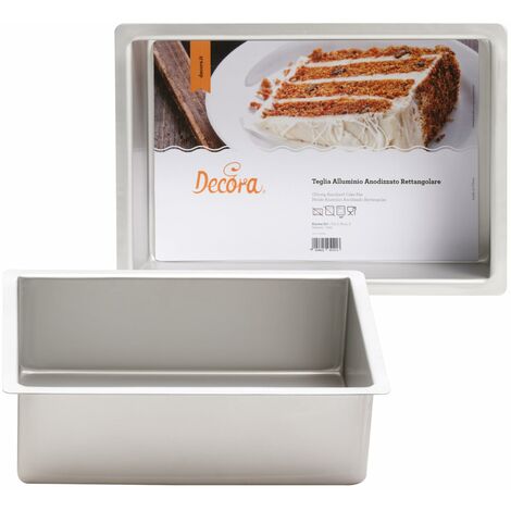 Decora 0062644, Argento, 20 x 30 x 10 cm 0062646 Teglia Professionale Rettangolare, Alluminio Anodizzato, 20 x 30 x 7.5 cm, 20X30XH10CM (1/4)