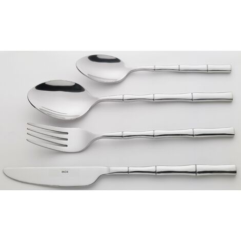 Jean Dubost Créations 89700.24, Bambù, Set 24 posate, acciaio inox