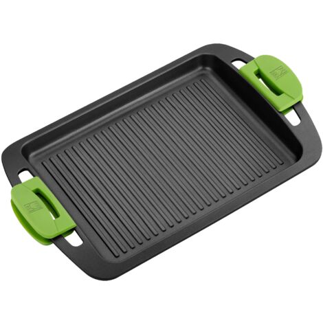BRA Prior bistecchiera con scanalature, 40 cm, in alluminio pressofuso, con rivestimento antiaderente Teflon Classic (1/3)