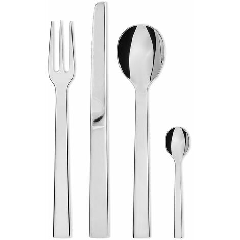 Alessi Santiago DC05S24 - Servizio di Posate di Design in Acciaio Inox, 24 Pezzi, Lucido (1/4)