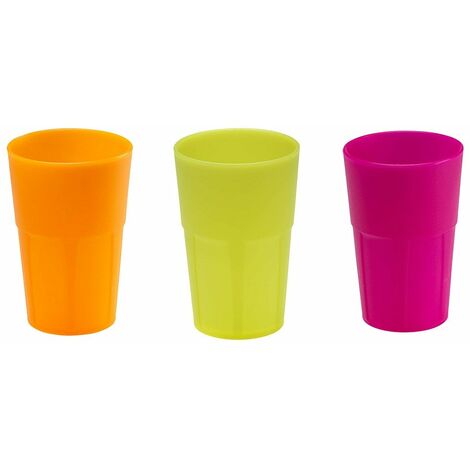 Mojito Design Cocktail35 Bicchieri, Polipropilene (PP), Multicolore Fluo, 6 x 350 ml