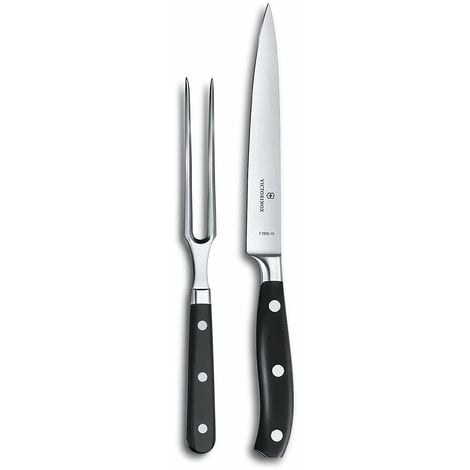 Victorinox 7.7243.2 - Servizio di coltelli da cucina, 2 pezzi, composto da  coltello trinciante e forchettone