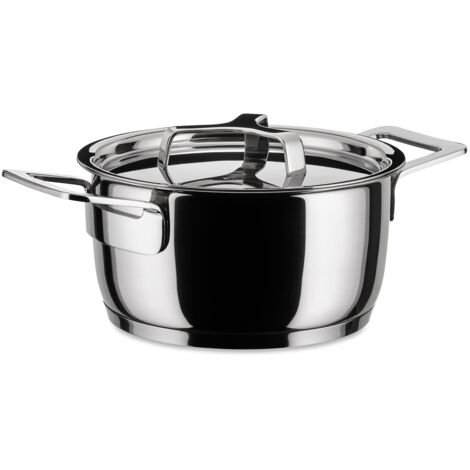 A di Alessi AJM101/16 Pots&Pans Casseruola a Due Manici, in Acciaio Inossidabile 18/10 Lucido, 160 cl (1/4)