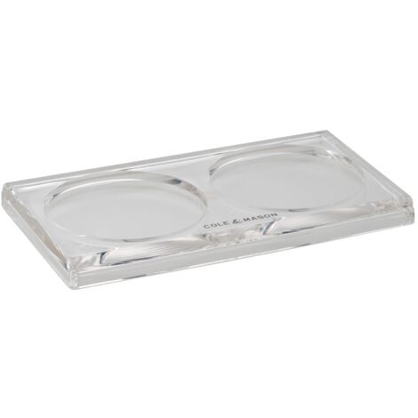 Cole & Mason H306119 Ramsgate Vassoio per Macina Sale e Pepe, Trasparente, 167mm x 95mm, Supporto per Due Mullini o Due Bottiglie di Olio e Aceto, Acrilico, Mulini Non Inclusi (1/5)