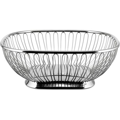 Alessi845 cestino quadrato in filo d'acciaio inox (1/5)