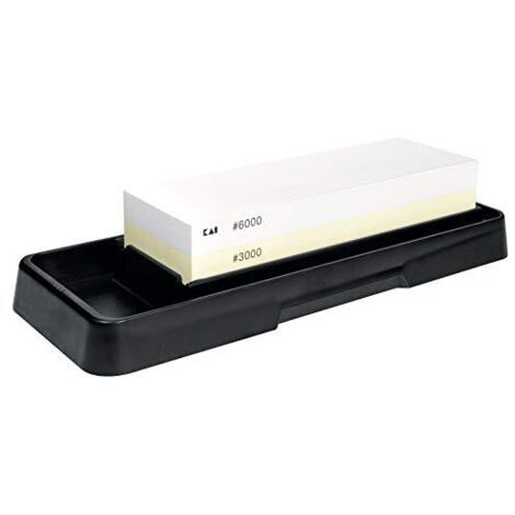 KAI Pietra per affilare combinata, grana: 3000/6000 - Affilacoltelli giapponese lucidatura massima affilatura - Pietra per affilare 3000 6000 per coltelli Whetstone superficie utile 18,5 x 6 x 3 cm