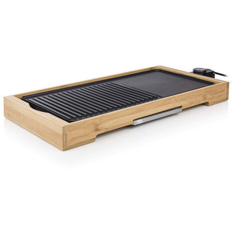 Tristar Piastra Elettrica bambù XL BP-2641 Grill, Bamboo, Nero