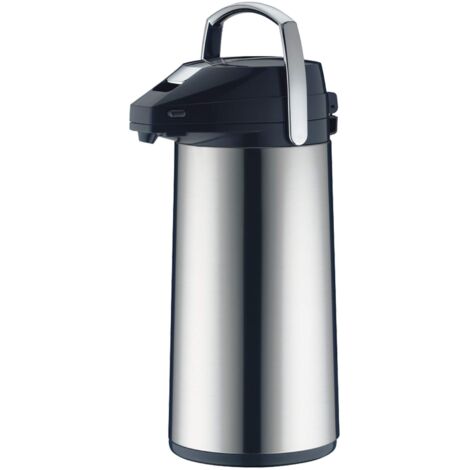 alfi DISPENSER BEVANDE TT 3 litri, caraffa a pompa in acciaio lucido con inserto in vetro, pompa integrata, caldo per 12 ore, freddo per 24 ore, 18 tazze, fondo girevole a 360°, ottima per catering (1/4)