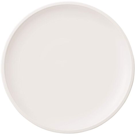 Villeroy & Boch - Piatto originale Artesano, moderno piatto in porcellana bianca di alta qualità, per piatti principali, compatibile con microonde, 27 cm (1/4)