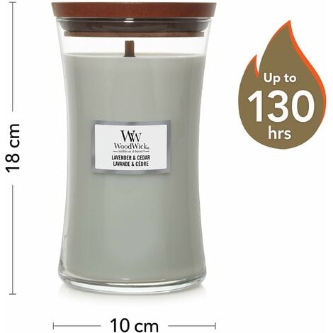 WoodWick Candela profumata Hourglass grande con stoppino crepitante Lavanda  e Cedro Durata della fragranza: fino a