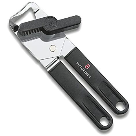 Victorinox Apriscatole universale con apribottiglie, maneggevole, impugnatura in plastica robusta, nero (1/4)