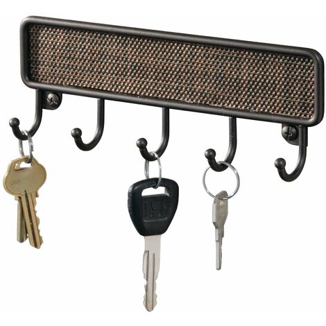 HeavenlyKraft Portachiavi Murali In Metallo – 6 Ganci, Lunghezza 40,6 Cm, Colore Nero, Capacità 22,7 Kg – Per Chiavi, Borse, Cappotti - 5