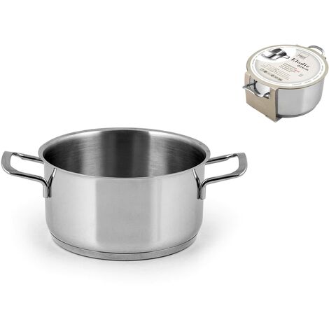 H&h casseruola inox elodie fondo a induzione 2 manici cm14 (1/3)