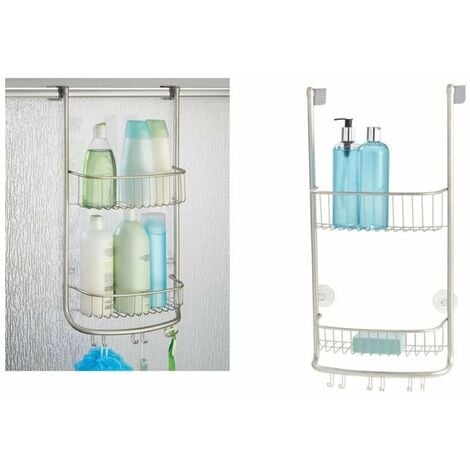scaffale da bagno doccia mensola porta sapone bagnoschiuma in plastica cm  16 x 11 x 43