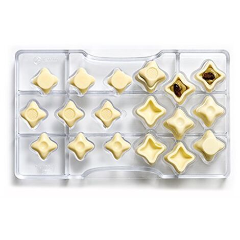 Decora Stampo Cioccolatino Forma Fantasia, Policarbonato, Trasparente, 200 x 120 x 22 mm