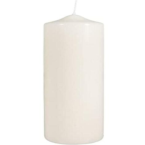 Rayher candela rotonda, color crema, altezza 25 cm, diametro 8 cm, 100%  paraffina, per battesimo