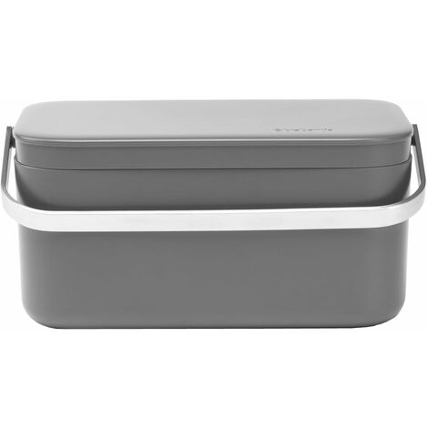 Brabantia Sink Side Contenitore per Organico, Dark Grey, 12.7 x 22.1 x 10.7 cm