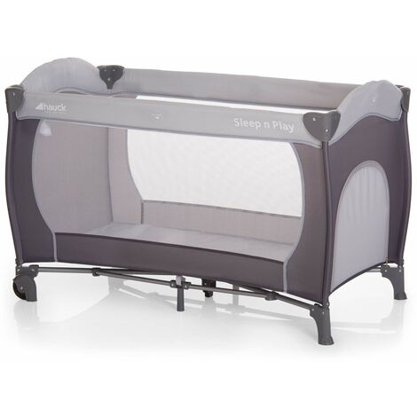 Hauck/Sleep N Play Go Plus/Lettino da Viaggio 4 Pezzi / 120 x 60 cm/per Neonati e bambini fino a 15 kg/con Apertura, Ruote, Materasso e Borsa di Trasporto/Pieghevole, stone (grigio) (1/5)