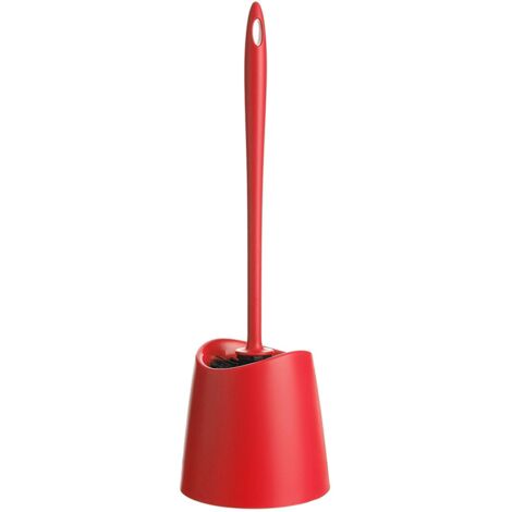 TATAY Spazzolone Bagno WC Materiali Resistenti Design Moderno Spazzola Fissa e Durevole per Igiene Quotidiana Colori Diversi Scopino Bagno WC 12 x 12 x 38 cm – Rosso (1/2)