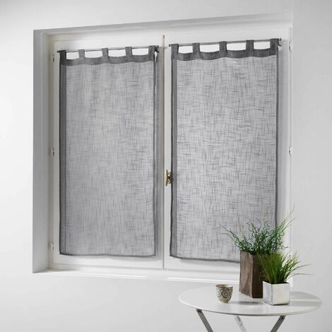 douceur d'Intérieur coppia destra passanti effetto lino Tisse haltona, Poliestere, Grigio, 90 x 60 cm