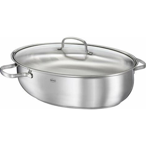 Rösle Elegance-Rostiera Ovale, Acciaio Inossidabile, Argento, 38 cm (1/5)