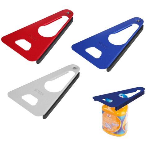 Westmark Apri-tutto Multi-uso con Aletta in Gomma, Apribottiglie e Apriscatole, Lunghezza: 17 cm, Acciaio/Gomma, Sieger-Twist, Colori Assortiti: Argento/Rosso/Blu, 10492270 (1/5)