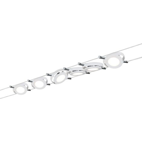 Set di cavi, LED, 6x4W, RoundMac 230V / 12V DC bianco opaco