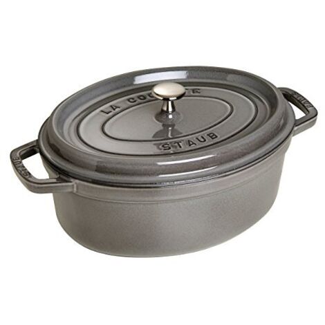 STAUB Cocotte Casseruola Ovale, Ghisa, Grigio Grafite, 29 cm (1/4)