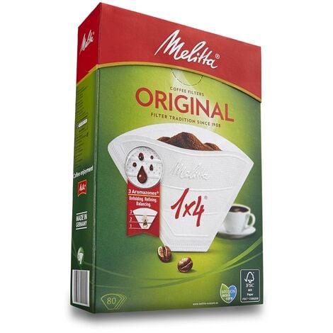 Melitta 6658090 - Filtri di carta per caffè, Confezione da 80