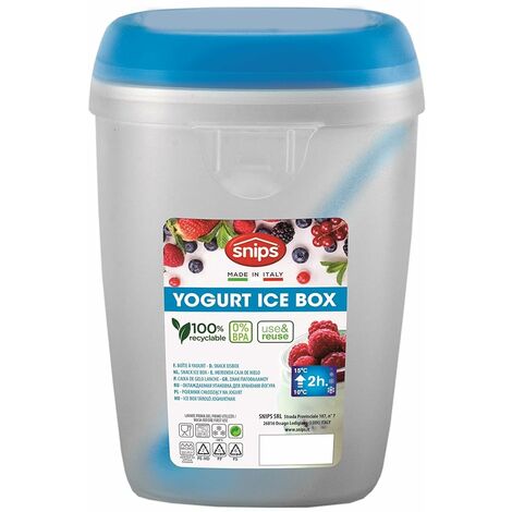 Snips Porta Yogurt Refrigerato con Cucchiaino Lunch Box Contenitori per  Cibi 0,5 LT Colore Azzurro Coperchio con Chiusura di Sicurezza Made in  Italy Bpa Free, 0.5 Litri, plastica, Blu