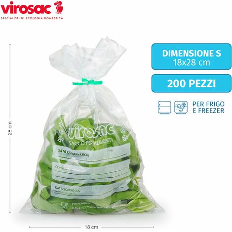 Sacchetto freezer per alimenti, Polietilene, 20 x 30 cm, Trasparente  (confezione 1.950 pezzi) - Sacchetti in Plastica