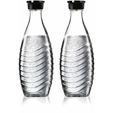 Sodastream Glass Carafe - Bottiglie in vetro, Compatibile con Gasatori  d'acqua Crystal & Penguin, Trasparente/Nero, 0.75L, Confezione da 2 (2 x  0.75L), l'imballaggio può variare
