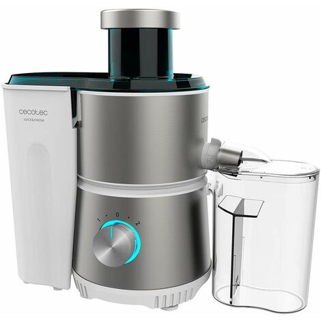 Cecotec Juice&Fresh 400 Titan White Frullatore orbitale 400 W, 20000 giri al minuto, dimensioni compatte, 2 velocità, disco nero rivestito in titanio, sistema antigoccia, brocca da 350 ml