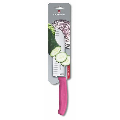 VICTORINOX Swiss Classic, coltello Santoku da cucina, lama alveolata da 17  centimetri in acciaio inox