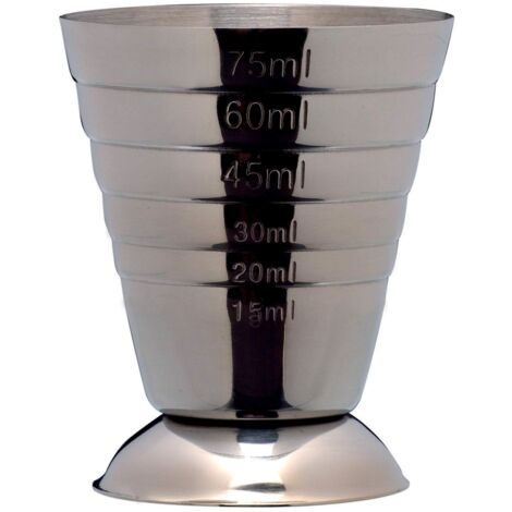 Piazza - Misurino Cocktail in Acciaio Inox, Dosatore Professionale per Attrezzatura Bar, Jigger Barman Capacità 75ml