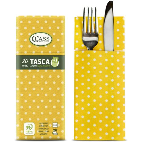 PAPSTAR 520 sacchetti per posate da 20 cm x 8,5 cm, con tovagliolo
