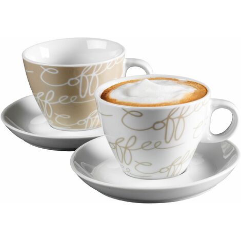 Ritzenhoff & Breker 005752 - Cornello Creme, set di 2 tazze da cappuccino, 180 ml (1/2)
