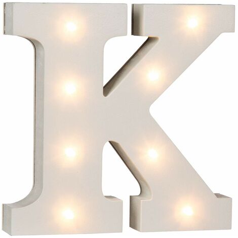Out of the Blue, lettera K, illuminata di blu, con 8 LED