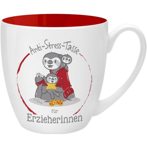 Gruss & Co 45489 - Tazza antistress per le nascite, 45 cl, idea regalo, in porcellana New Bone China, 9,5 cm, colore: rosso (1/3)